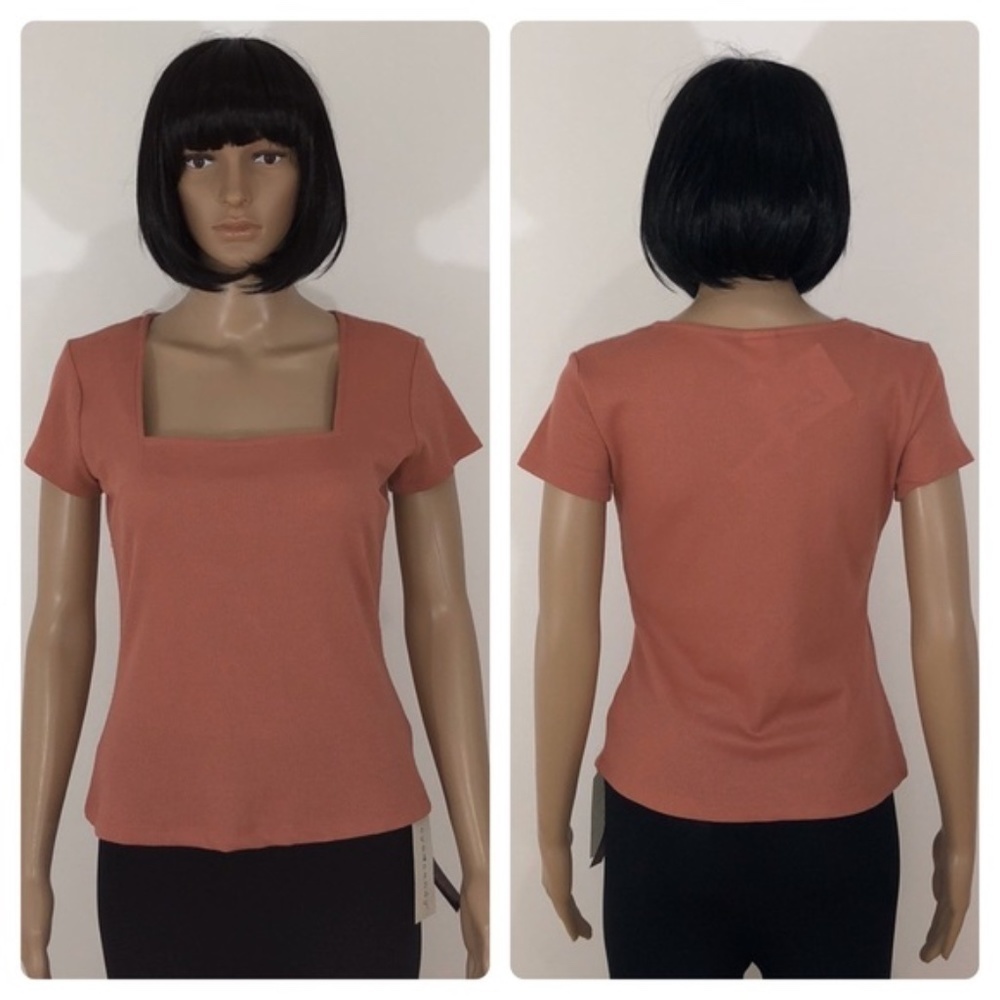 New Belle Du Jour Pink Short Sleeve Knit Blouse